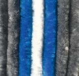 Flauschvorhang 56 x 185cm grau-blau-weiß